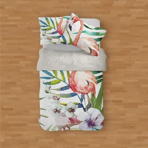 سرویس خواب مدوپد طرح باغ گل مدل PAT00053 یک نفره 4 تکه