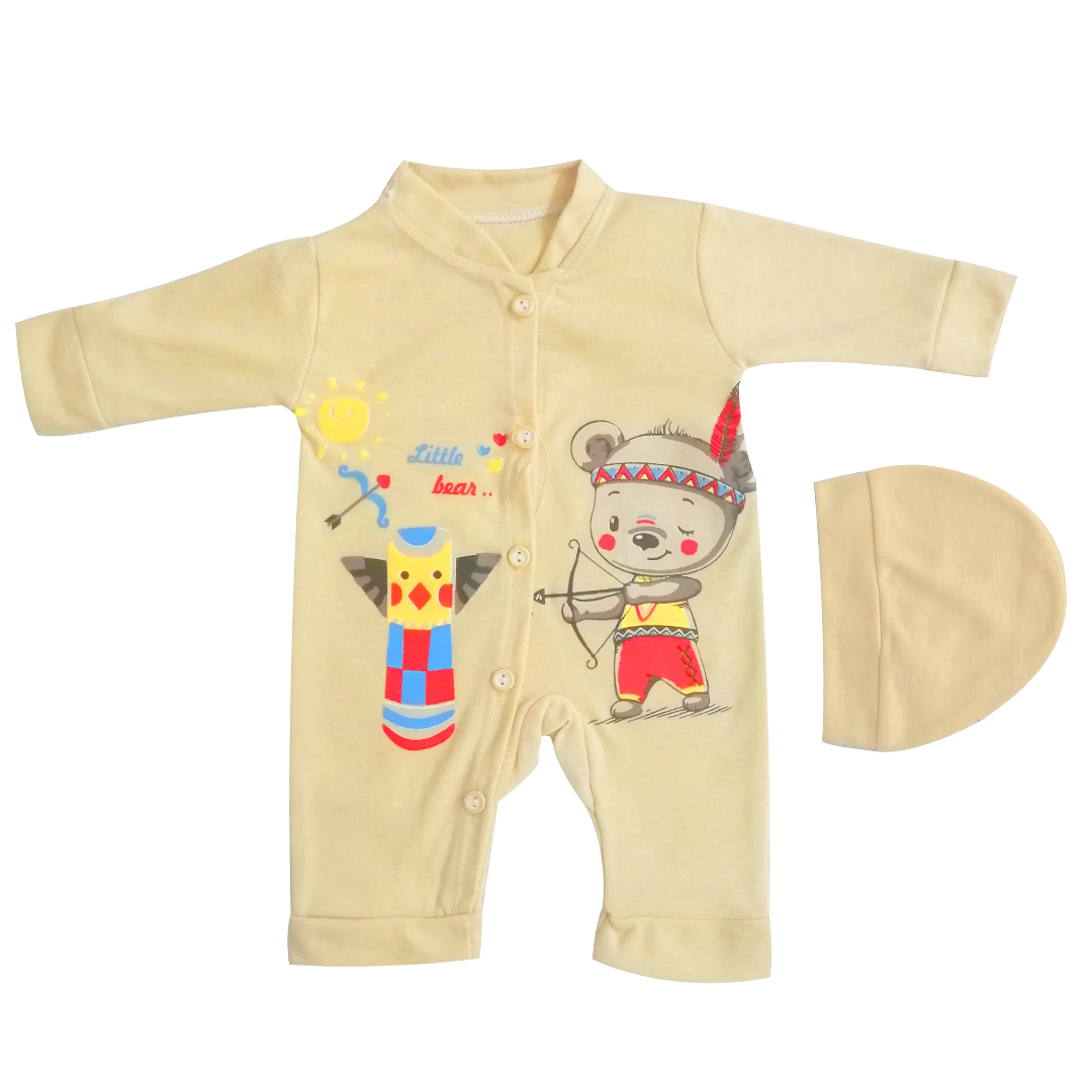 ست سرهمی و کلاه نوزادی مدل X23