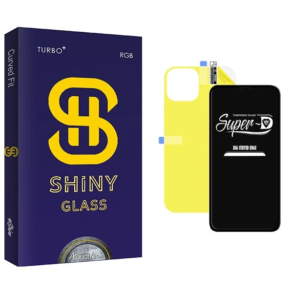 محافظ صفحه نمایش آتوچبو مدل Shiny SuperD مناسب برای گوشی موبایل اپل iPhone 11 Pro Max  به همراه محافظ پشت گوشی