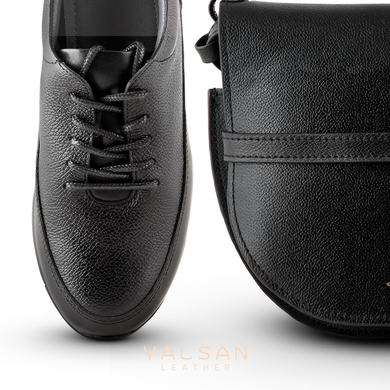 ست کیف و کفش زنانه چرم یلسان مدل برکه کد RUFIYA-MC-932-msk