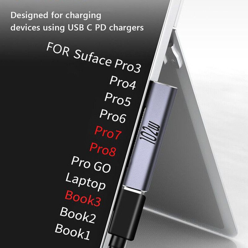 مبدل سوکت شارژ سورفیس مدل TYPE-C To Surface 102W