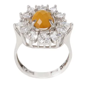 انگشتر نقره زنانه بازرگانی میلادی مدل سنگ عقیق کد AWR_757