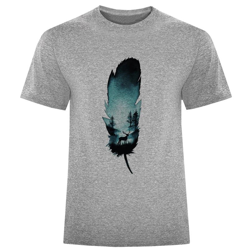 تیشرت آستین کوتاه مردانه طرح پر کد W111