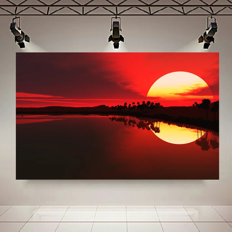 پوستر پارچه ای طرح مخمل غروب مدل انعکاس کد AR3058531