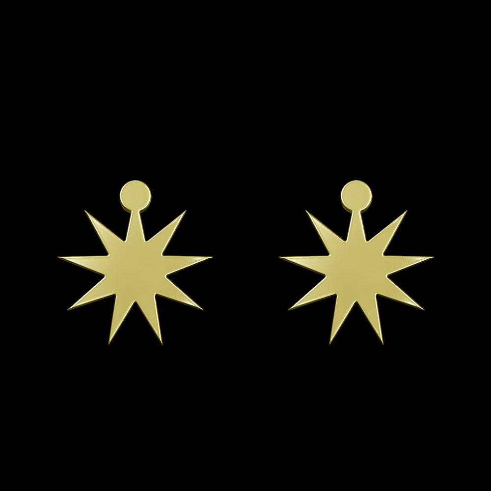 گوشواره طلا 18 عیار زنانه مدوپد مدل ستاره کد GA1-15360
