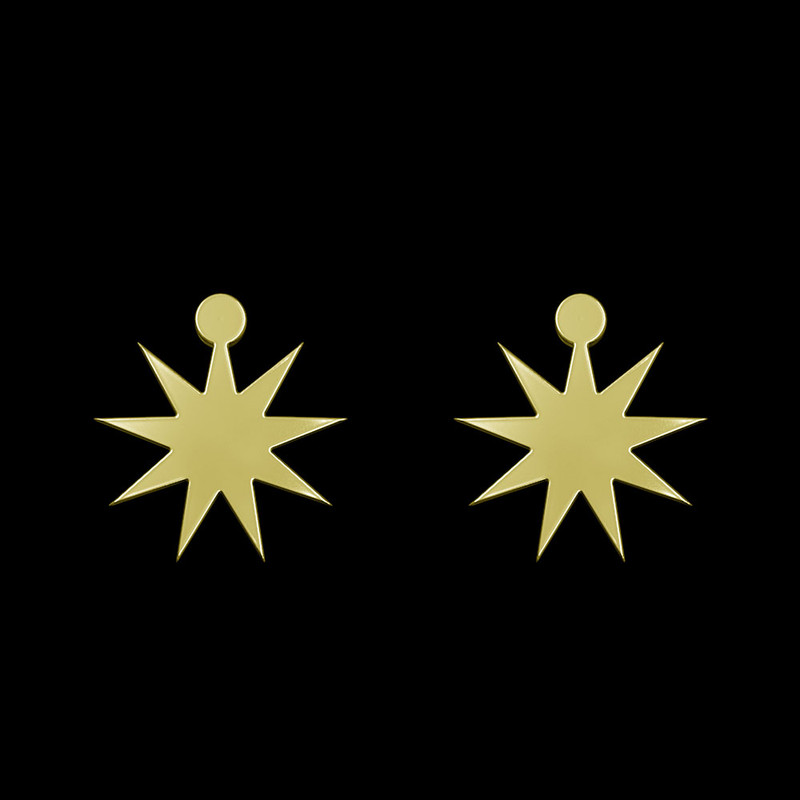گوشواره طلا 18 عیار زنانه مدوپد مدل ستاره کد GA1-15360