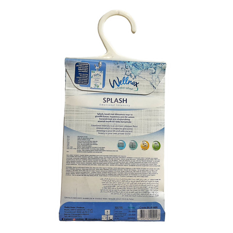 خوشبو کننده و ضد بید کمد لباس ولنکس مدل SPLASH حجم 210 میلی لیتر