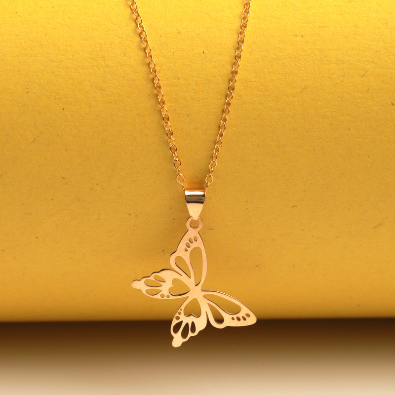 گردنبند طلا 18 عیار زنانه مدل پروانه