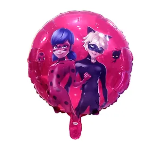 بادکنک فویلی مدل دختر کفشدوزکی همراه با نی و بست