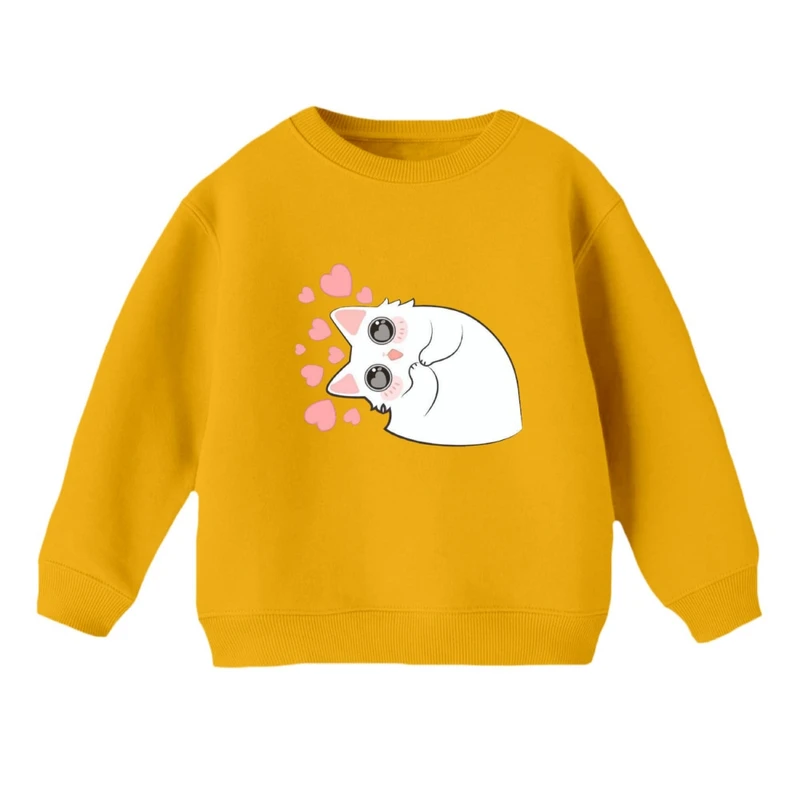 سویشرت بچگانه مدل گربه قلبی 