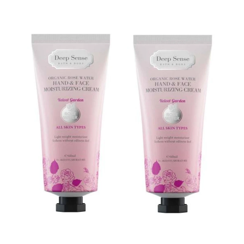 کرم مرطوب کننده دیپ سنس مدل rose water حجم 60 میلی لیتر مجموعه 2 عددی