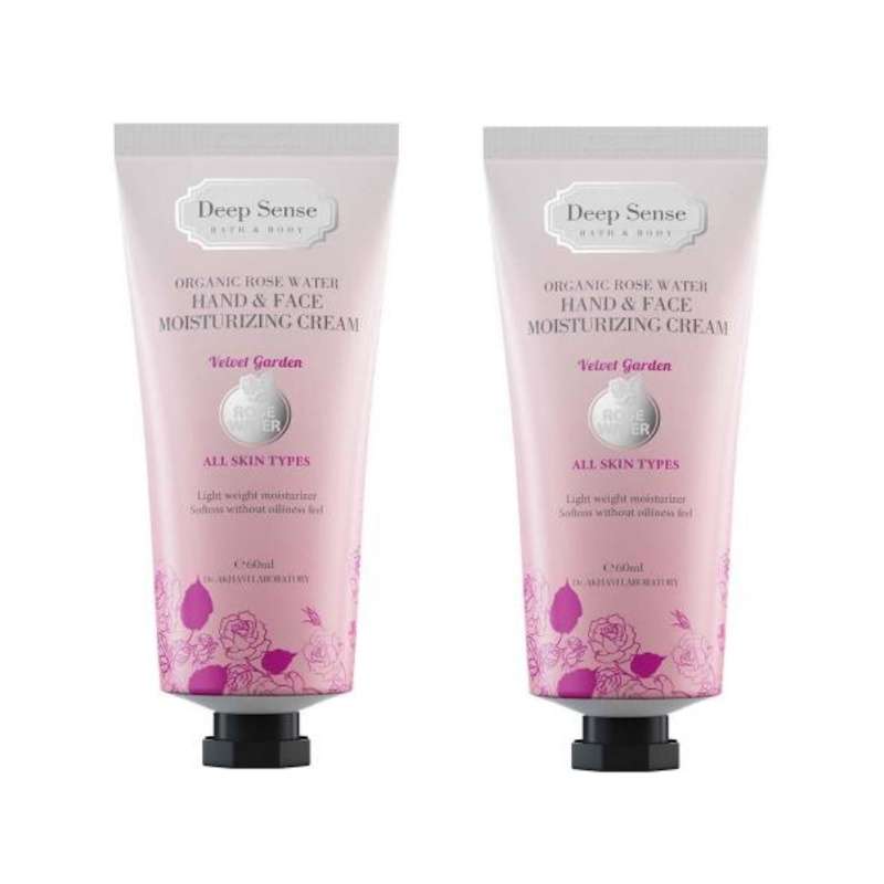 کرم مرطوب کننده دیپ سنس مدل rose water حجم 60 میلی لیتر مجموعه 2 عددی