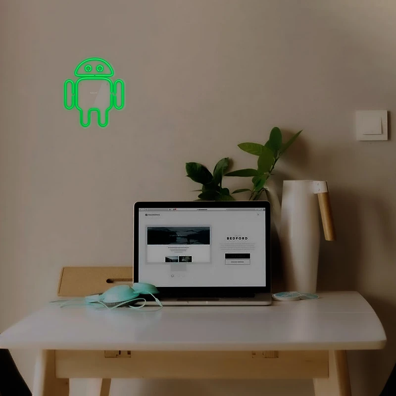 چراغ دیواری نئون دیزاین طرح Android-Logo_GR