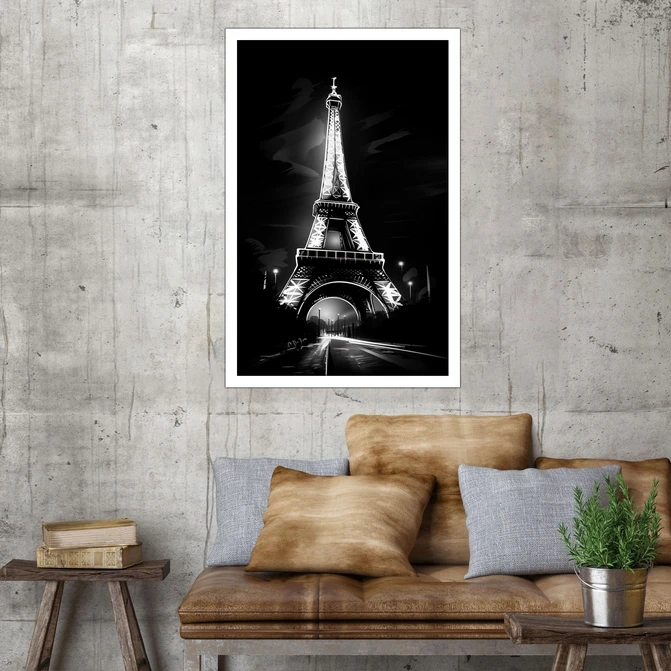 تابلو نوری بکلیت طرح منظره برج ایفل مدل W-MID-18230