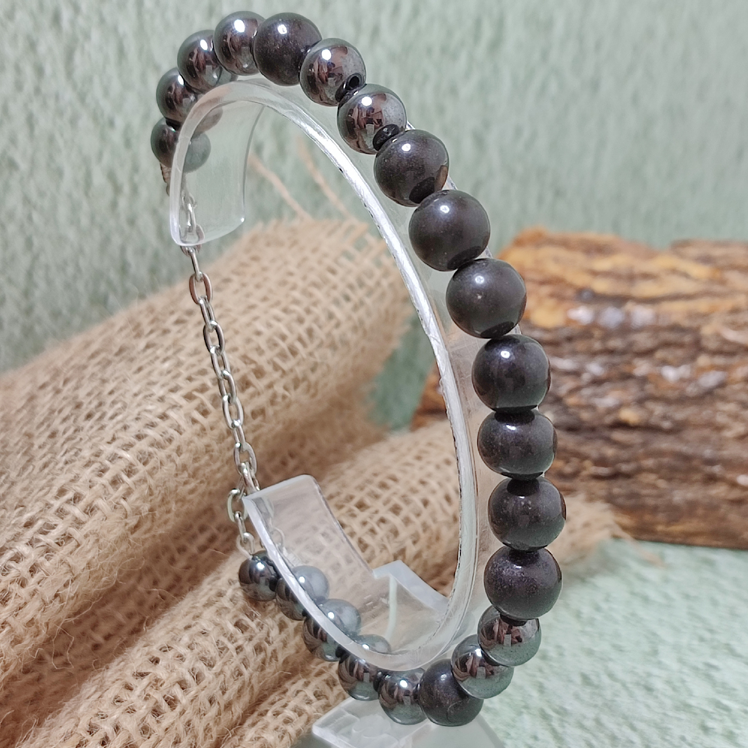 دستبند زنانه مدل اونیکس و حدید طبیعی 375