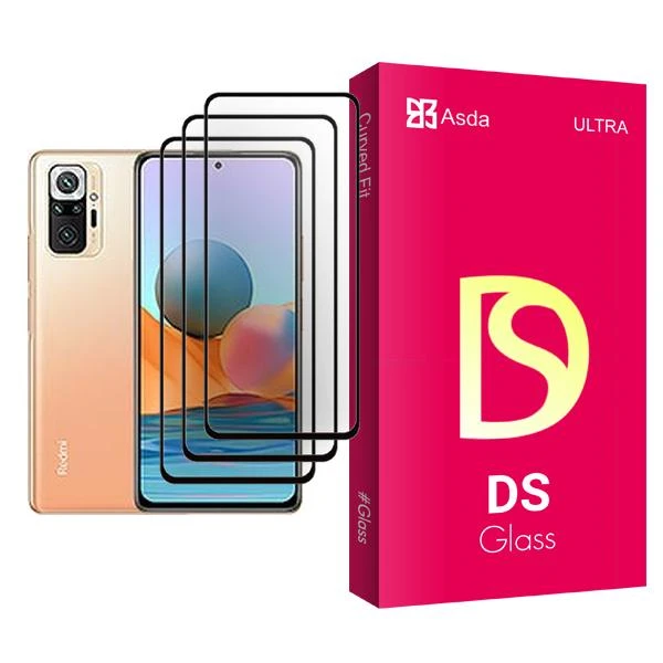 محافظ صفحه نمایش آسدا مدل DS Glass MIX003 مناسب برای گوشی موبایل شیائومی Redmi Note 10 Pro Max بسته سه عددی
