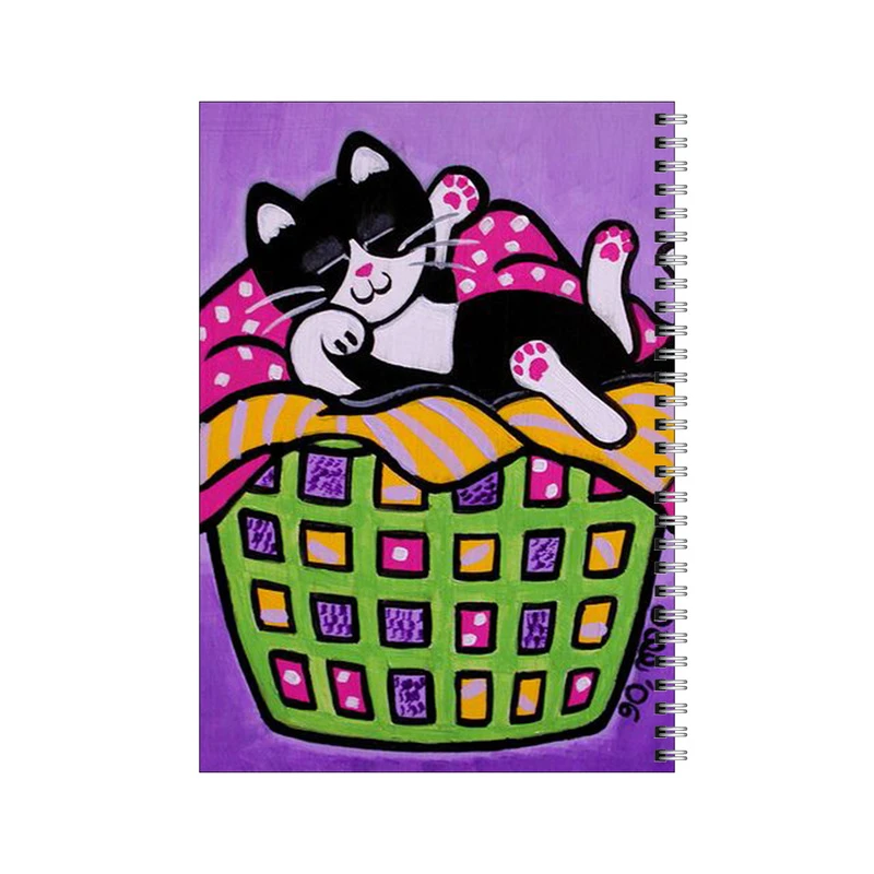 دفتر مشق 50 برگ بامبیلیپ طرح گربه در سبد لباس چرکها کد 6637144