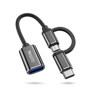 مبدل OTG microUSB/ USB-C به USB 3.0 یسیدو مدل GS02