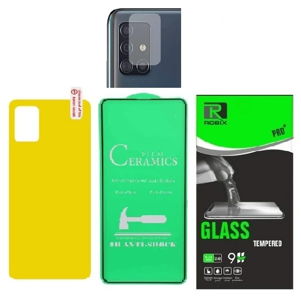 محافظ صفحه نمایش روبیکس مدل CR-A71 مناسب برای گوشی موبایل سامسونگ Galaxy A71 به همراه محافظ پشت گوشی و محافظ لنز دوربین