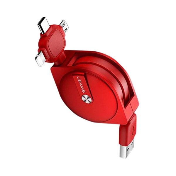 کابل تبدیل USB به microUSB /لایتنینگ/USB-C یوسمز مدل US-SJ263 U17 طول 1 متر