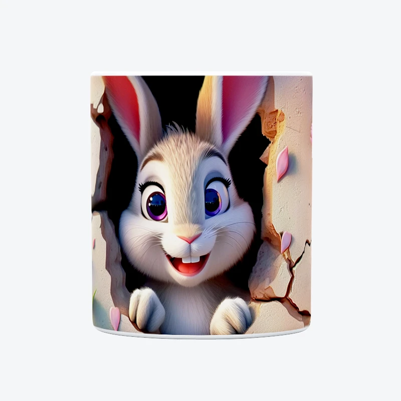 ماگ حس آمیزی طرح سه بعدی دیوار مدل بچه خرگوش کیوت 