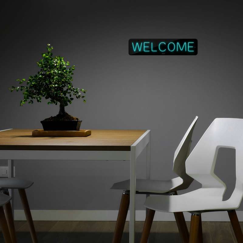 چراغ دیواری نئون دیزاین طرح Welcome-BL_TBL