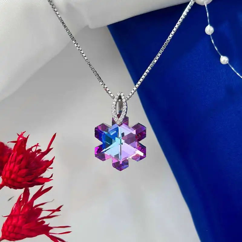 گردنبند نقره زنانه مدل برف BS 16