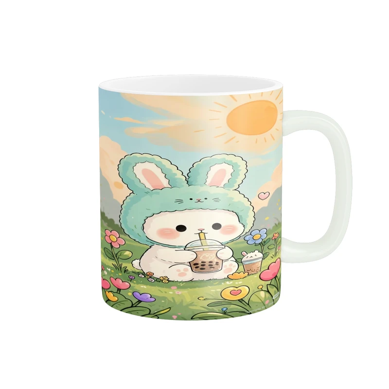 ماگ پاد آفرین مدل فانتزی طرح کارتونی خرگوش کیوت کد p11959