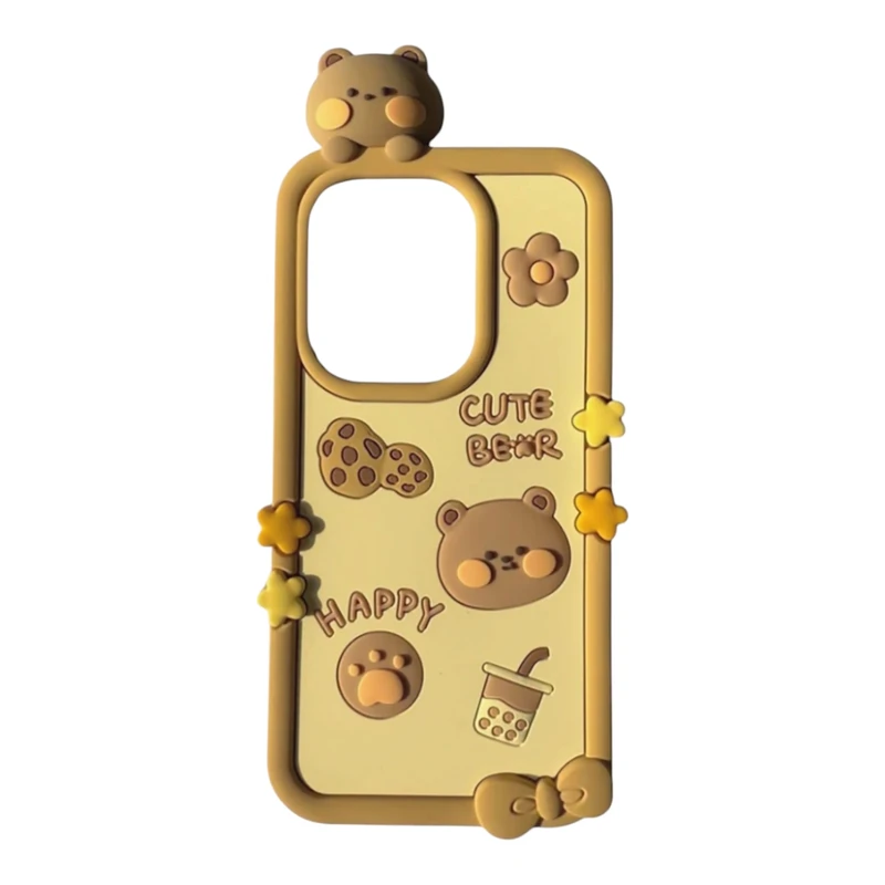 کاور طرح CUTE BEAR خرس بیسکویتی مناسب برای گوشی موبایل شیائومی REDMI NOTE 13 PRO 4G