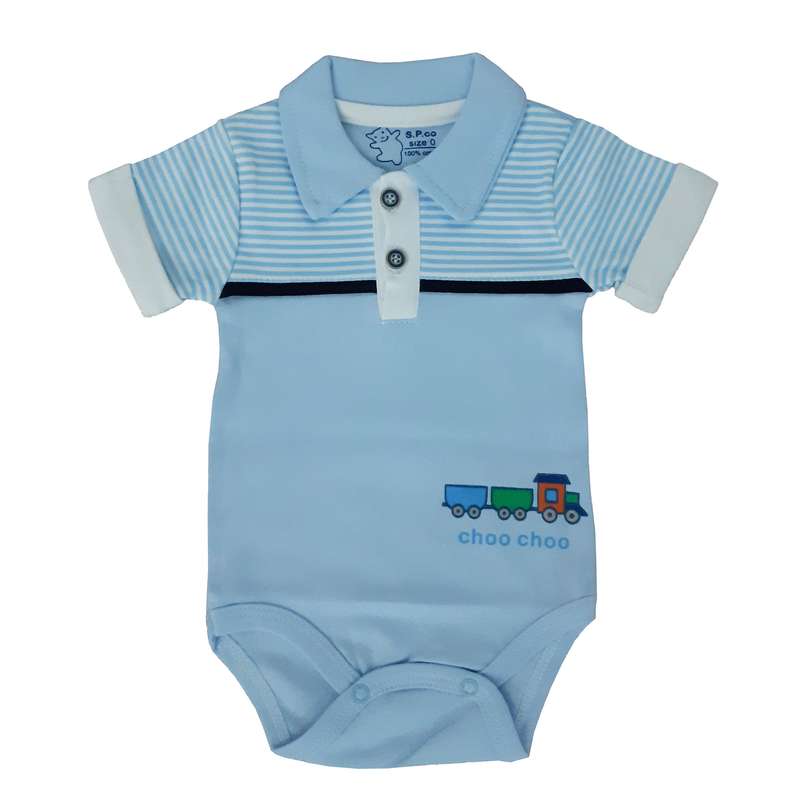 بادی آستین کوتاه نوزادی مدل choo choo