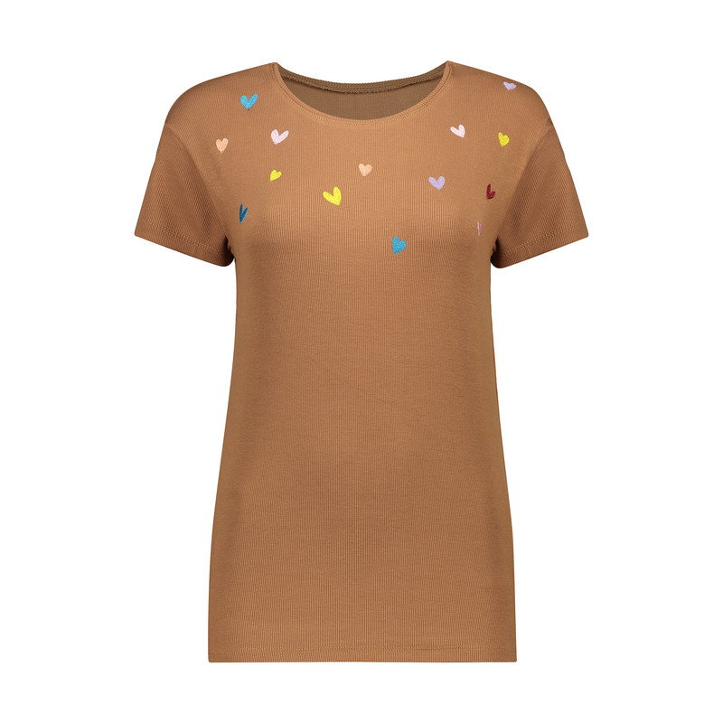 بلوز آستین کوتاه زنانه مدل گلدوزی قلب کد 110307.2