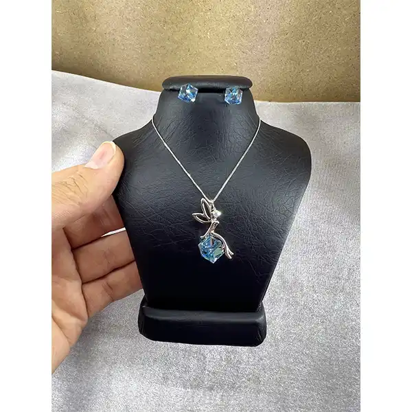 نیم ست نقره زنانه سواروسکی مدل  فرشته کد 259331