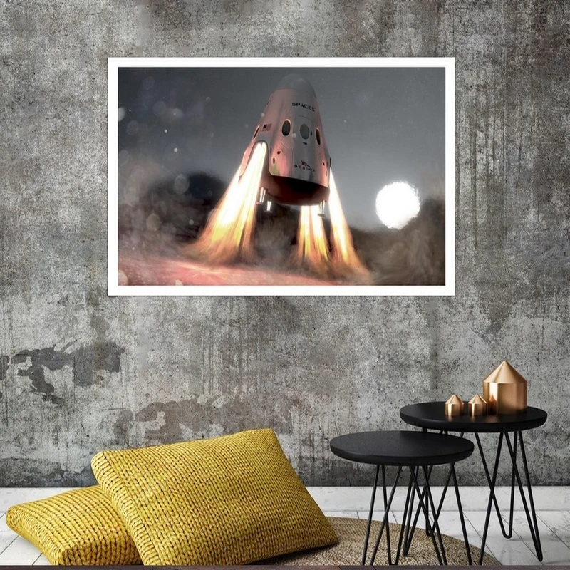 تابلو بکلیت طرح فضاپیما دراگون مدل قاب شاسی W-s8332