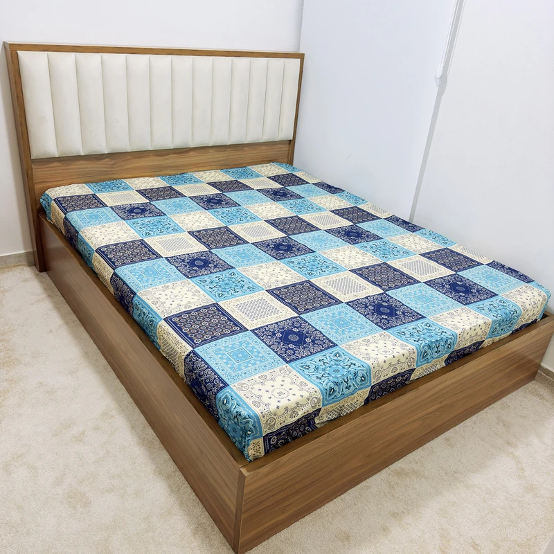 ملحفه ناتوسا مدل کشدار سنتی دو نفره سایز 160x200 سانتی متر