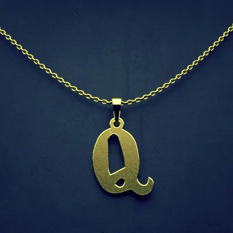 گردنبند طلا 18 عیار زنانه مدوپد مدل حرف Q کد H3-1-1043