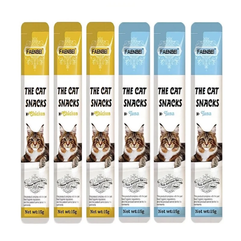 بستنی گربه فنبی مدل روزانه طعم مرغ و تن وزن 90 گرم بسته 6 عددی