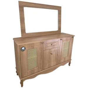 آینه و کنسول آرچین چوب مدل حصیری طول 140 سانتیمتر