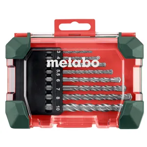 Metabo 8 Pieces 626706000 Masonry Drill Bit Storage