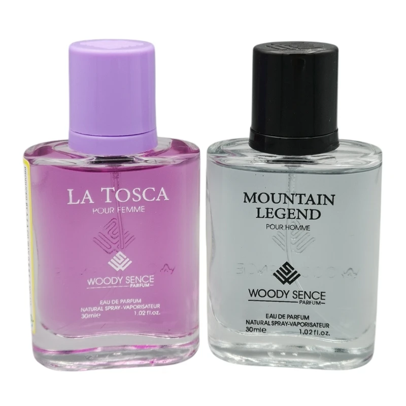 عطر جیبی زنانه وودی سنس مدل LA TOSCA حجم 30 میلی لیتر به همراه عطر جیبی مردانه وودی سنس مدل Legend حجم 30 میلی لیتر