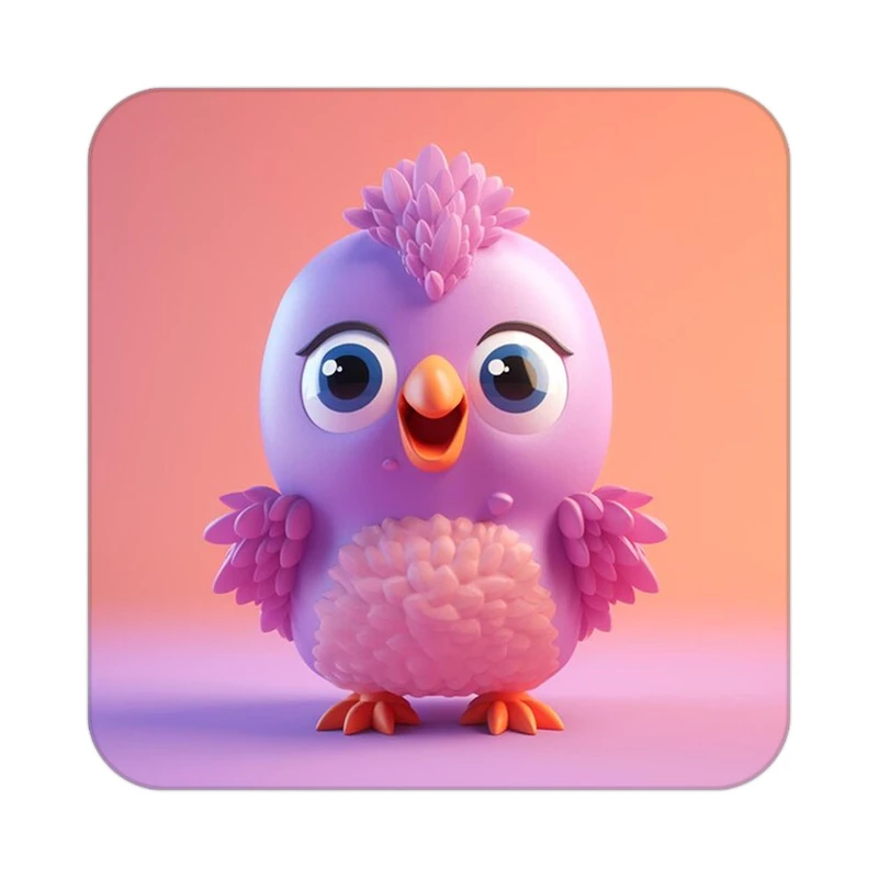 زیر لیوانی کاکتی طرح حیوانات کارتونی مدل mp27804