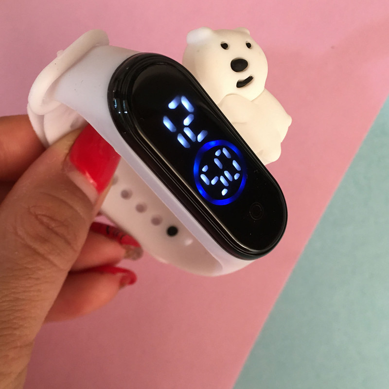 ساعت مچی دیجیتال بچگانه مدل ضداب سیلیکونی خرس قطبی کد BB