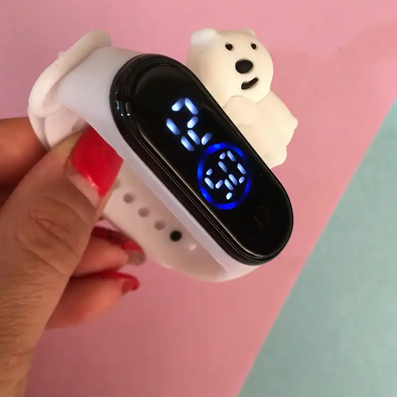 ساعت مچی دیجیتال بچگانه مدل ضداب سیلیکونی خرس قطبی کد BB