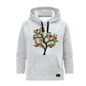 هودی زنانه مدل درخت انار  کد J129 رنگ طوسی