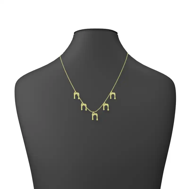 گردنبند طلا 18 عیار زنانه مدوپد مدل حرف N کد RNA17101