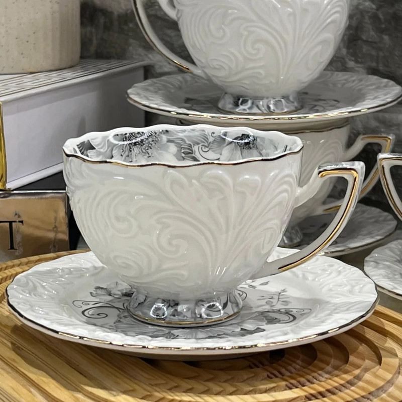 سرویس چای خوری 12 پارچه 6 نفره شاهین مدل dantella e