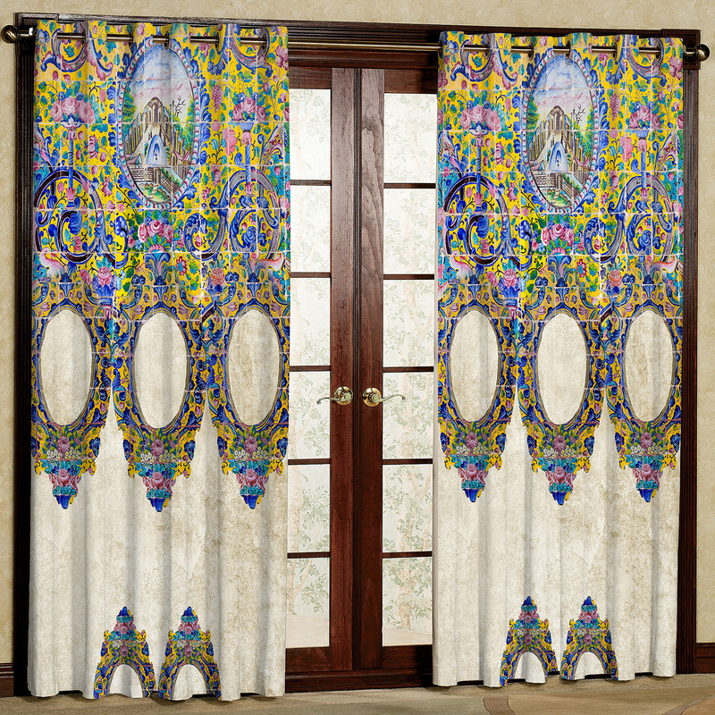 پرده مدل کاشی خانه هازان پانچی کد 4584 سایز 140x200 سانتی متر