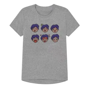 تی شرت آستین کوتاه پسرانه مدل صورتک کد28 Zرنگ طوسی