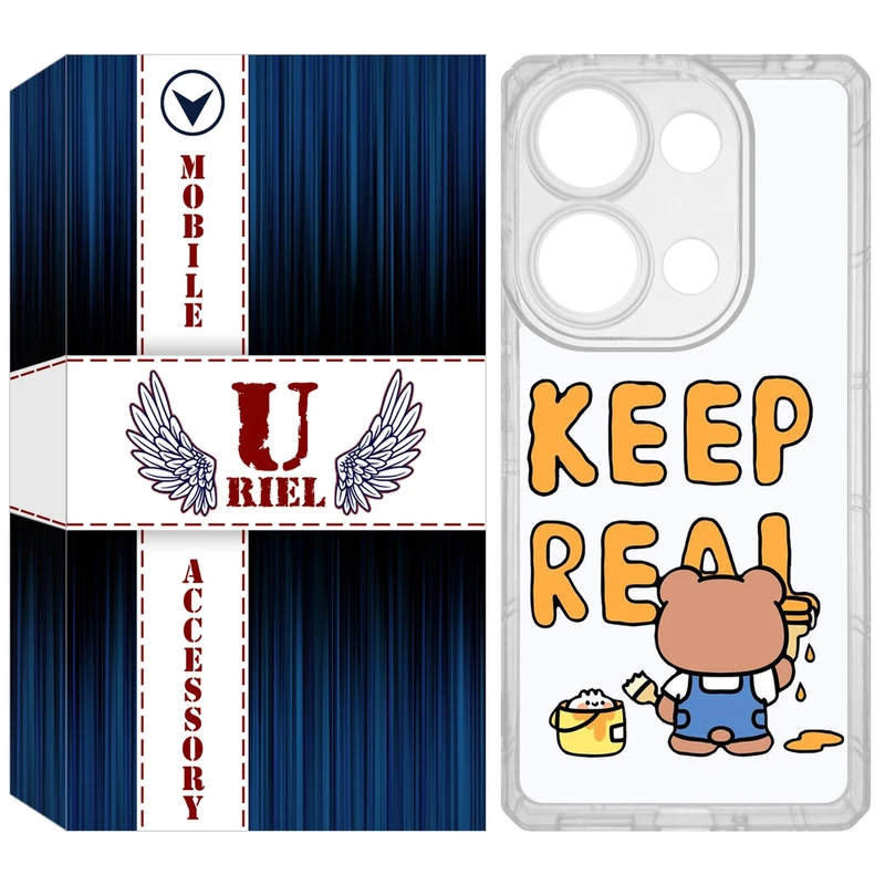 کاور یوریل مدل Clear کد 15 طرح خرس مناسب برای گوشی موبایل شیائومی Redmi Note 14S / Note 13 Pro 4G / Poco M6 Pro 4G