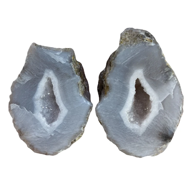 سنگ راف عقیق مدل توپی ژئود کوارتز کد 200 بسته دو عددی