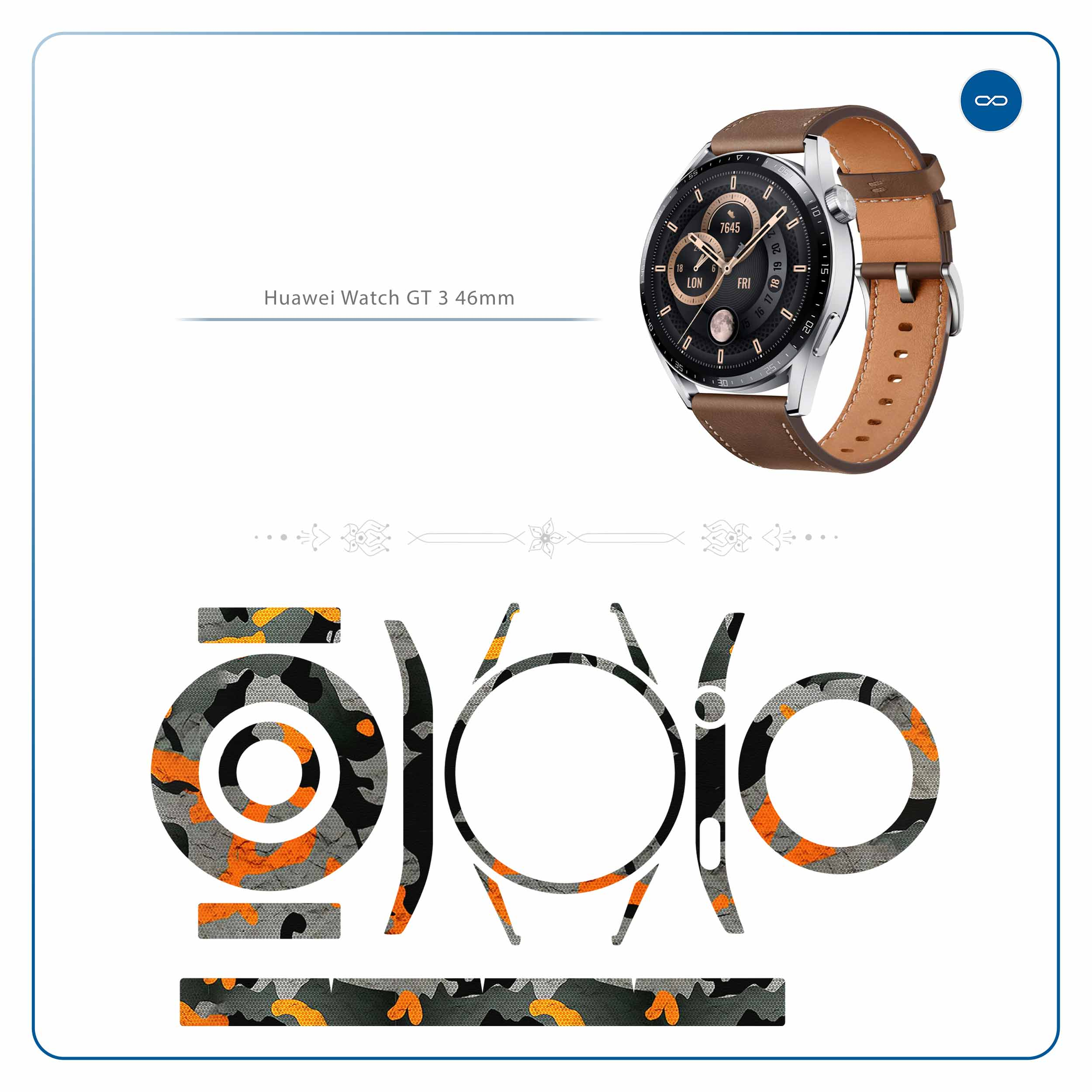 برچسب ماهوت طرح Autumn-Army مناسب برای ساعت هوشمند هوآوی Watch GT 3 46mm